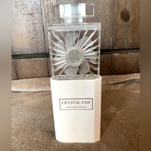 Handheld Fan 3 Speed Sm USB 1200mAh chargeable Portable Pull Out Crystal white